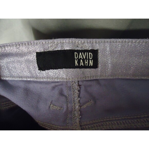 David Kahn Skinny Ankle Jeans Size 30 Shiny Metallic Lavender Stretch 5 Pocket - Picture 3 of 8